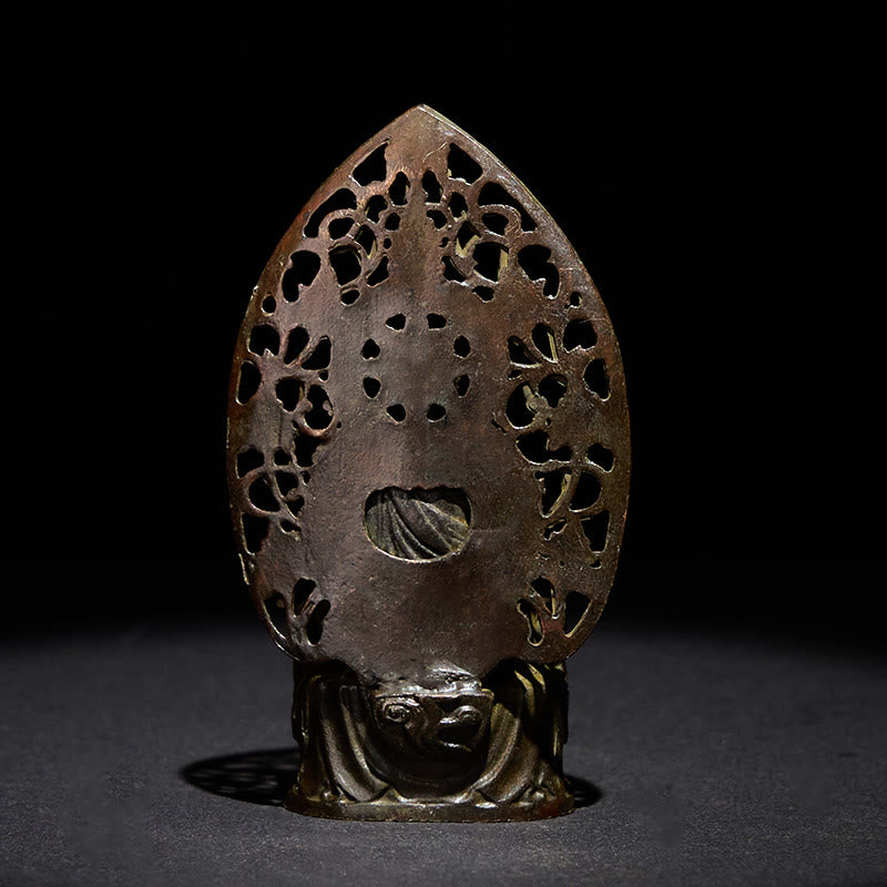 Buddha Stones Tathagata Boeddha beeldje van legering, Zen huisdecoratie, 9 x 4,5 cm - image 4