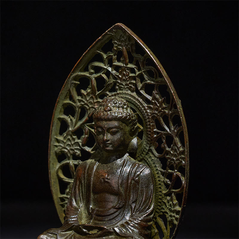 Buddha Stones Tathagata Boeddha beeldje van legering, Zen huisdecoratie, 9 x 4,5 cm - image 7