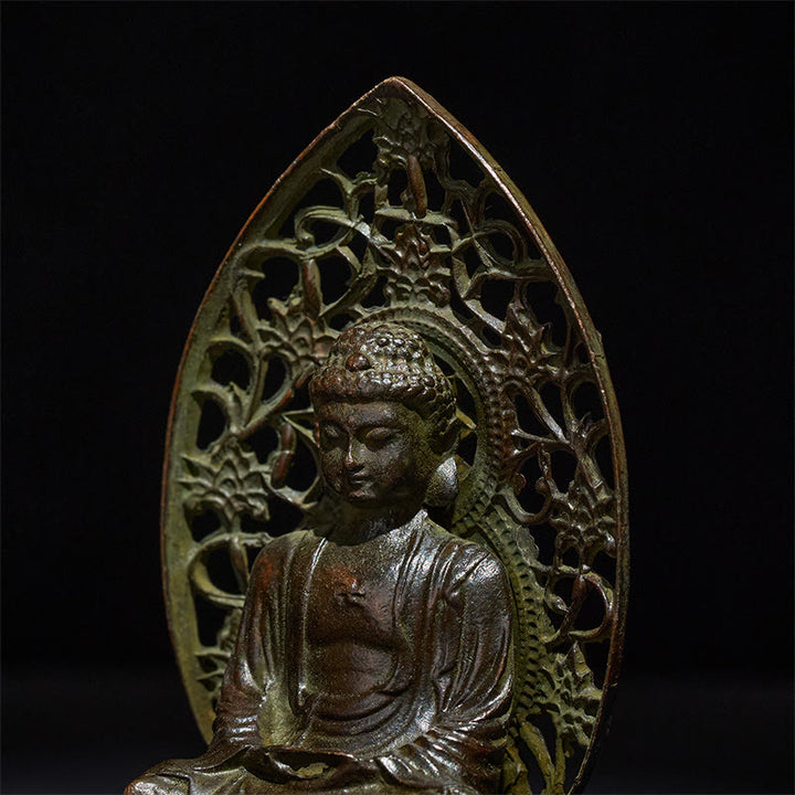 Buddha Stones Tathagata Boeddha beeldje van legering, Zen huisdecoratie, 9 x 4,5 cm - image 7