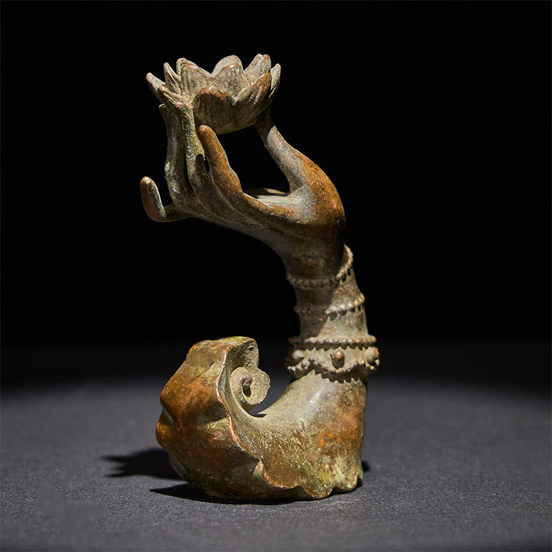 Buddha Stones Klassieke Boeddha's hand lotus decoratie van legering, 4,7*2,9*8,4 cm - image 1