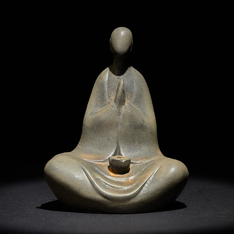Buddha Stones Handgemaakt vormloos Boeddhabeeldje van gegoten hars met ijzerpoederroestafwerking, 11,5*9*6,5 cm - Boeddha 11,5*9*6,5 cm - image 0
