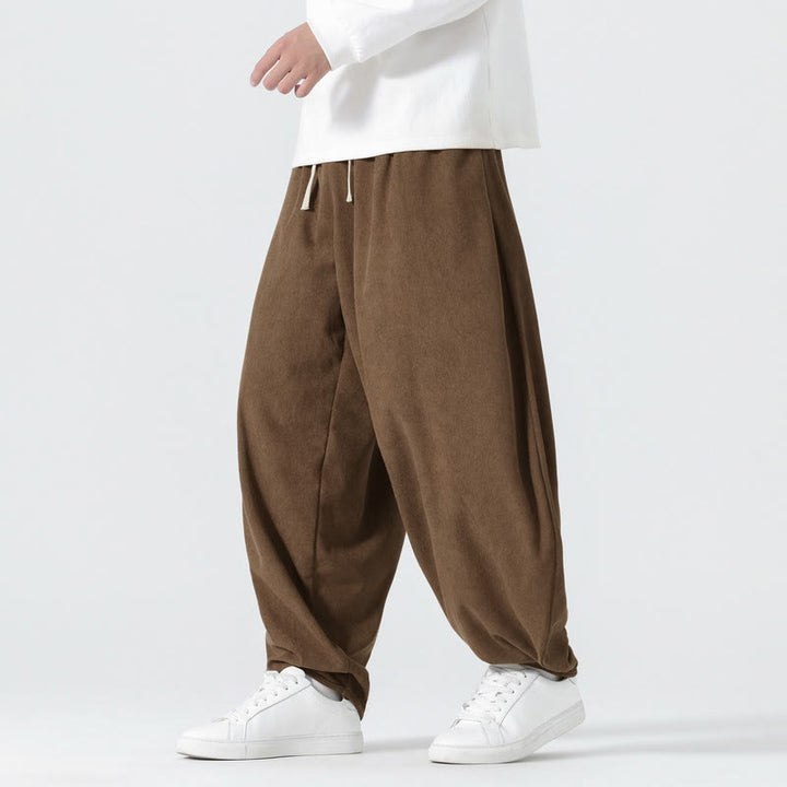 Buddha Stones Heren harembroek van effen corduroy met Zakken voor de herfst - Zadelbruin - US/UK/AU46, EU56 (5XL) - image 19