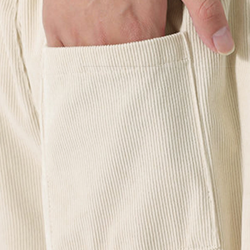 Buddha Stones Heren harembroek van effen corduroy met Zakken voor de herfst - image 17