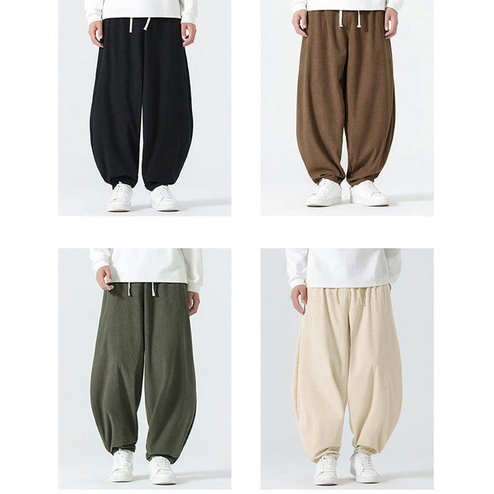 Buddha Stones Heren harembroek van effen corduroy met Zakken voor de herfst - image 23