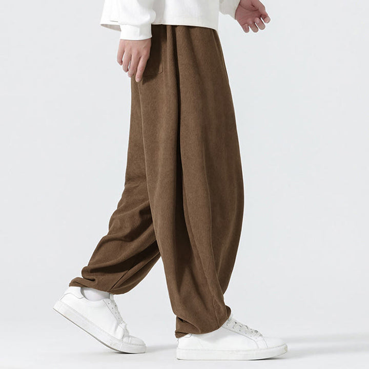 Buddha Stones Heren harembroek van effen corduroy met Zakken voor de herfst - image 22