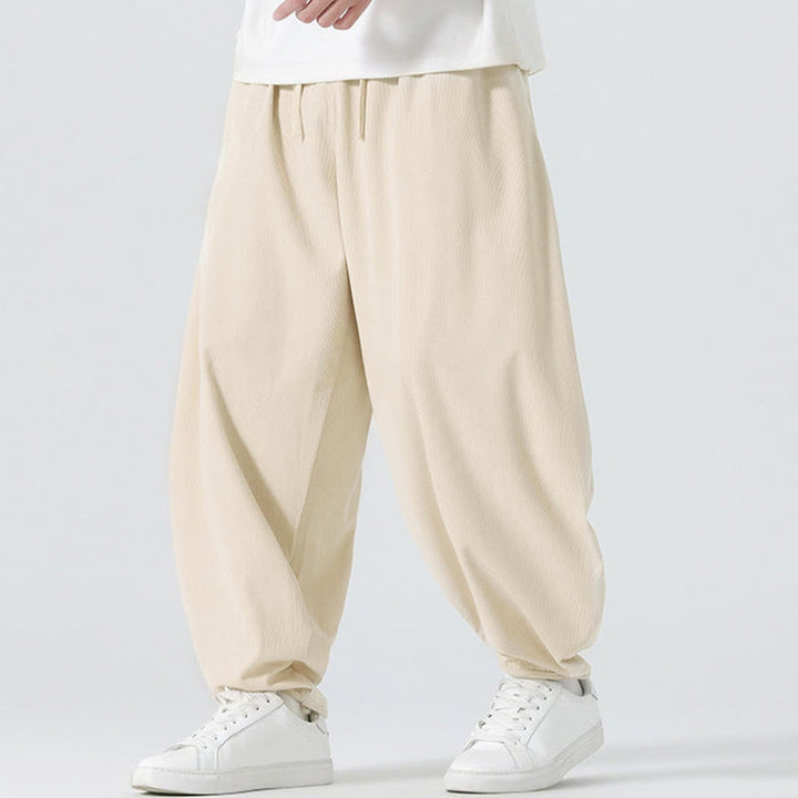 Buddha Stones Heren harembroek van effen corduroy met Zakken voor de herfst - image 11