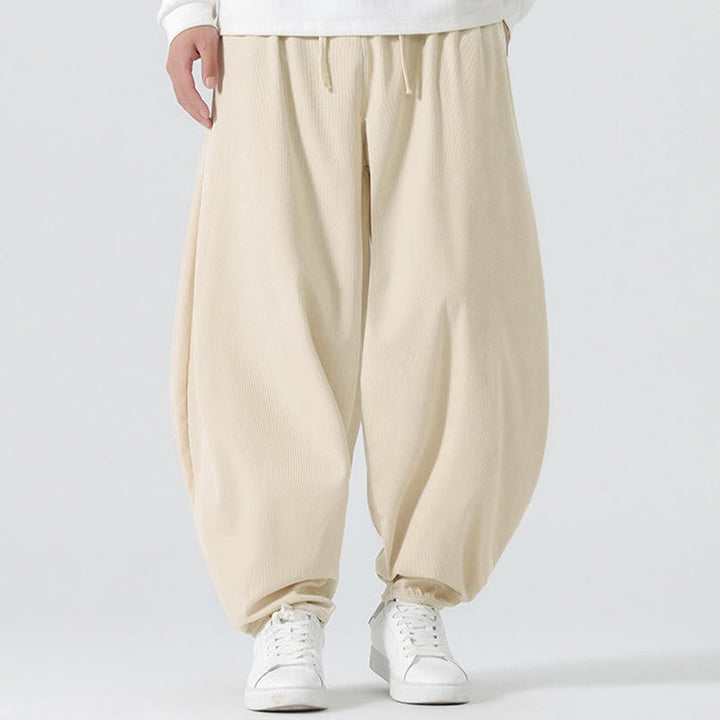 Buddha Stones Heren harembroek van effen corduroy met Zakken voor de herfst - image 14