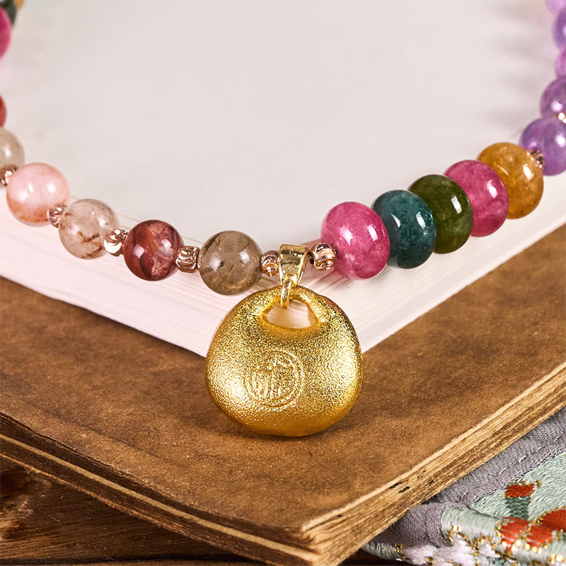 Buddha Stones Kleurrijke Fu-figuur amethist Super Seven kristallen sleutelhanger Telefoonhanger decoratie - image 1