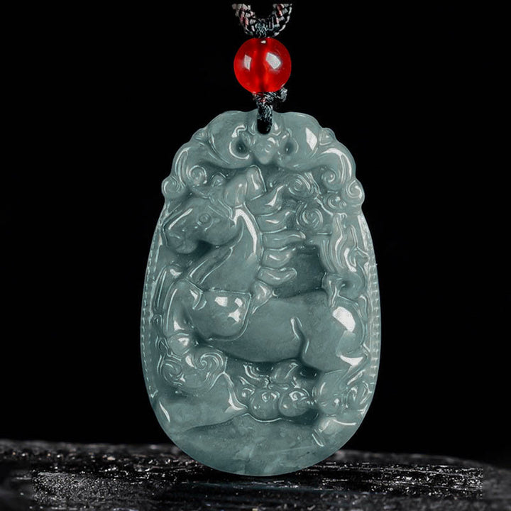 Buddha Stones Chinese dierenriem jade Ketting voor het Jaar van het Paard - Paard - image 0