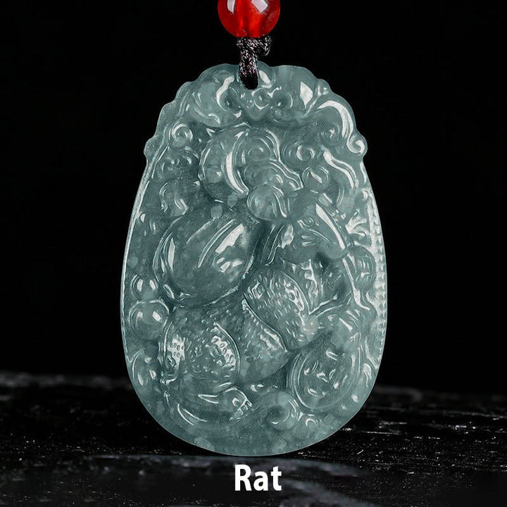 Buddha Stones Chinese dierenriem jade Ketting voor het Jaar van het Paard - Rat - image 6