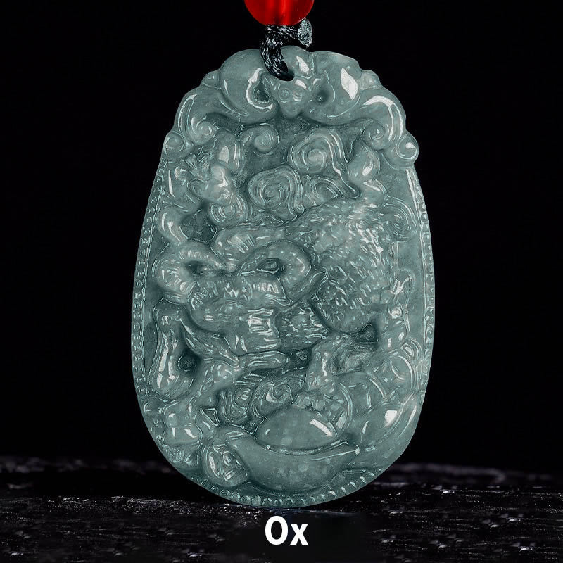 Buddha Stones Chinese dierenriem jade Ketting voor het Jaar van het Paard - Os - image 11