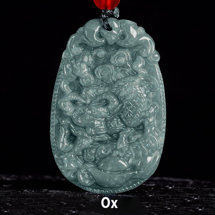 Buddha Stones Chinese dierenriem jade Ketting voor het Jaar van het Paard - Os - image 11