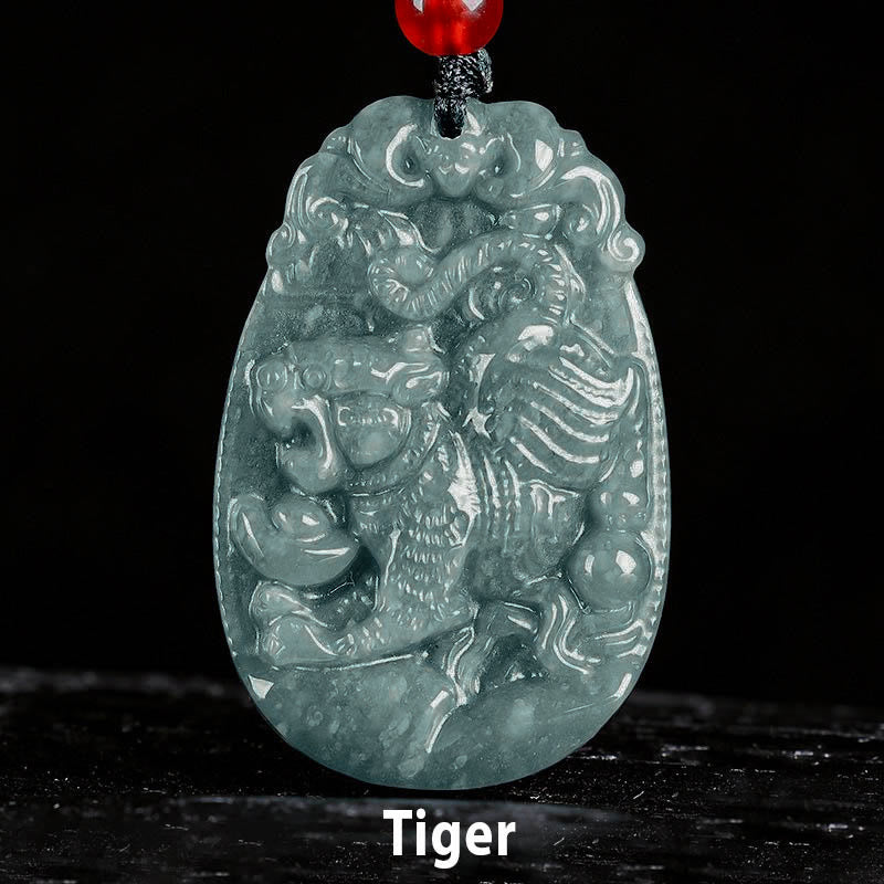 Buddha Stones Chinese dierenriem jade Ketting voor het Jaar van het Paard - Tijger - image 12