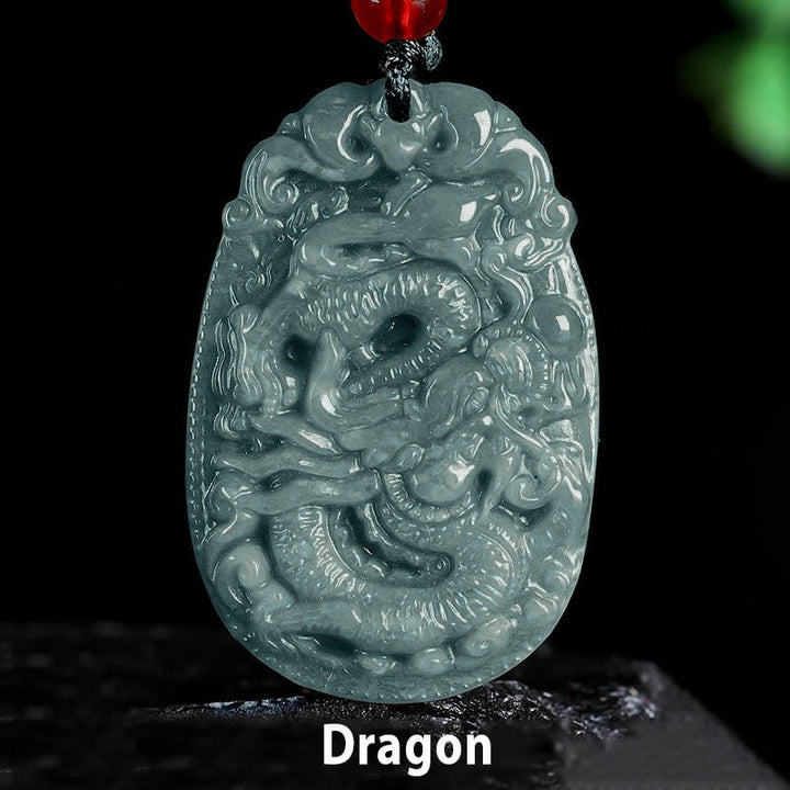 Buddha Stones Chinese dierenriem jade Ketting voor het Jaar van het Paard - Draak - image 14