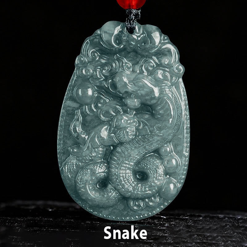Buddha Stones Chinese dierenriem jade Ketting voor het Jaar van het Paard - Slang - image 15