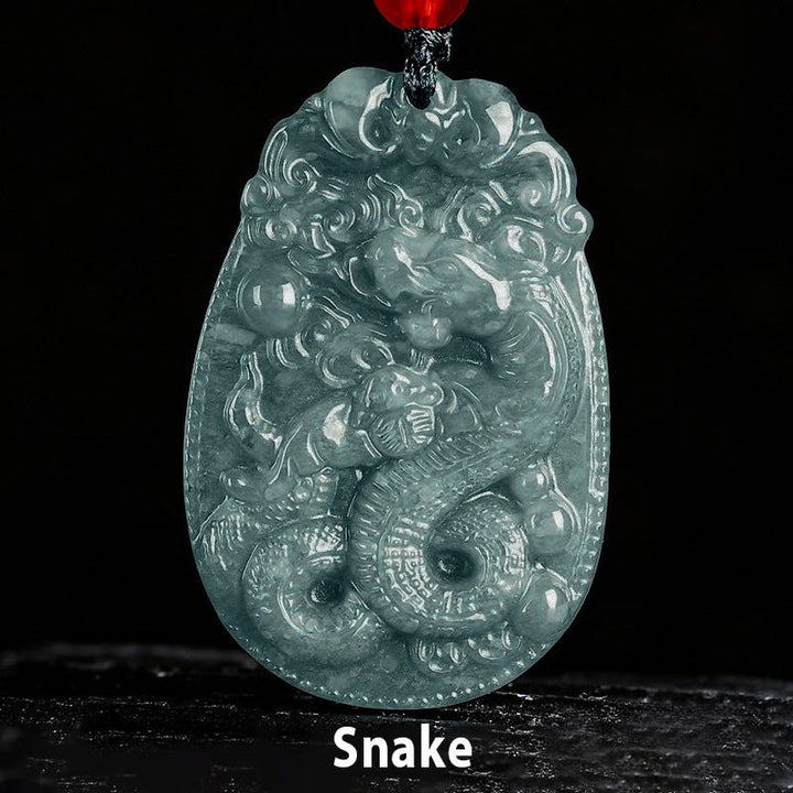 Buddha Stones Chinese dierenriem jade Ketting voor het Jaar van het Paard - Slang - image 15