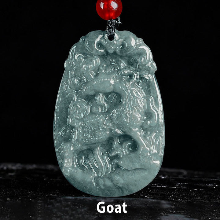Buddha Stones Chinese dierenriem jade Ketting voor het Jaar van het Paard - Geit - image 16