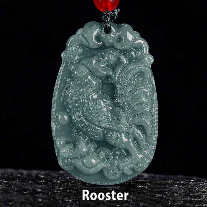 Buddha Stones Chinese dierenriem jade Ketting voor het Jaar van het Paard - Haan - image 18