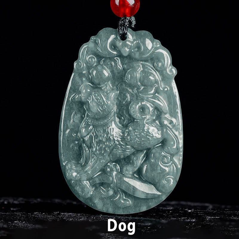 Buddha Stones Chinese dierenriem jade Ketting voor het Jaar van het Paard - Hond - image 19