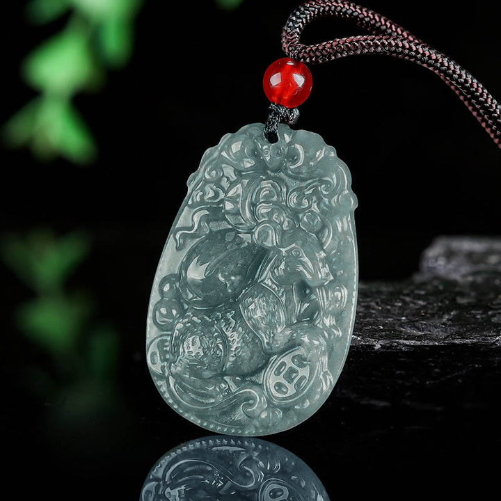 Buddha Stones Chinese dierenriem jade Ketting voor het Jaar van het Paard - image 7