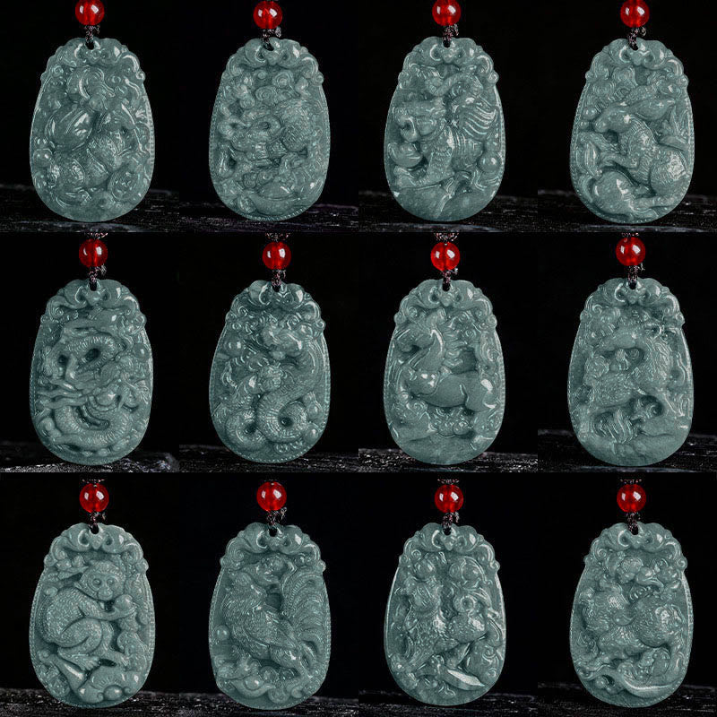 Buddha Stones Chinese dierenriem jade Ketting voor het Jaar van het Paard - image 21