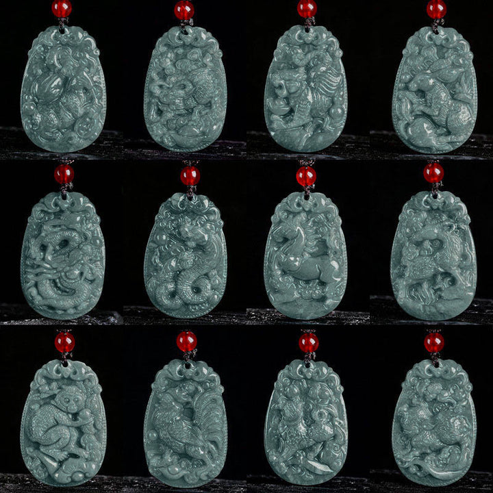Buddha Stones Chinese dierenriem jade Ketting voor het Jaar van het Paard - image 21