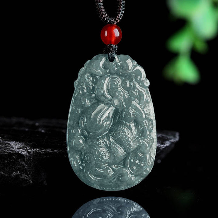 Buddha Stones Chinese dierenriem jade Ketting voor het Jaar van het Paard - image 8