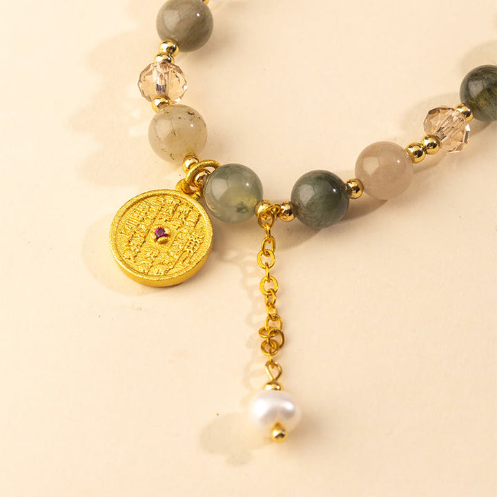 Buddha Stones Kleurrijke rutielkwarts koperen Armband met dubbele wikkel - image 3