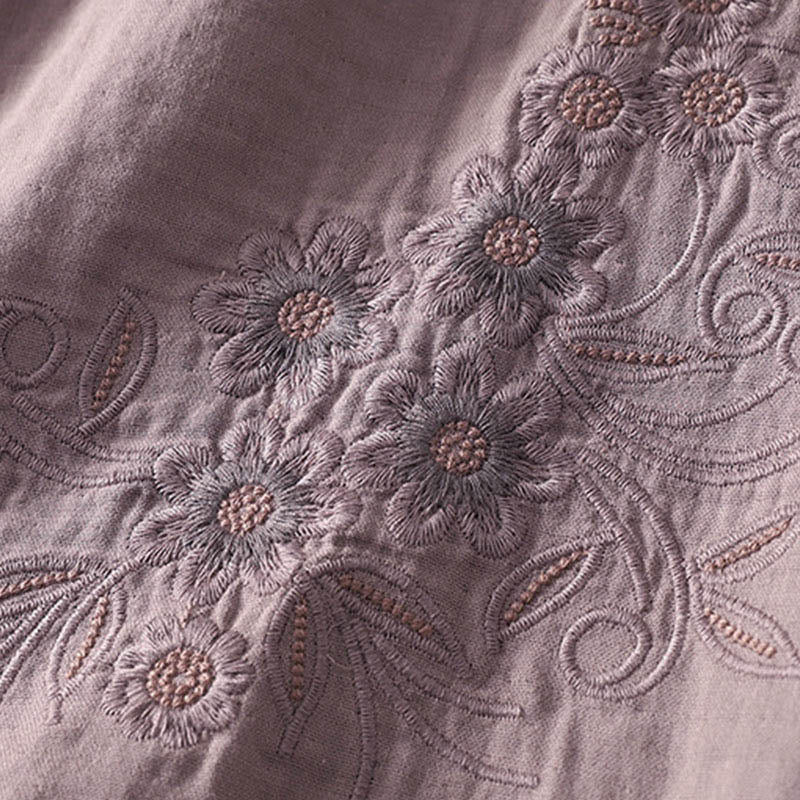 Buddha Stones Damesblouse met Lange mouw, geborduurd met Reverskraag - image 19