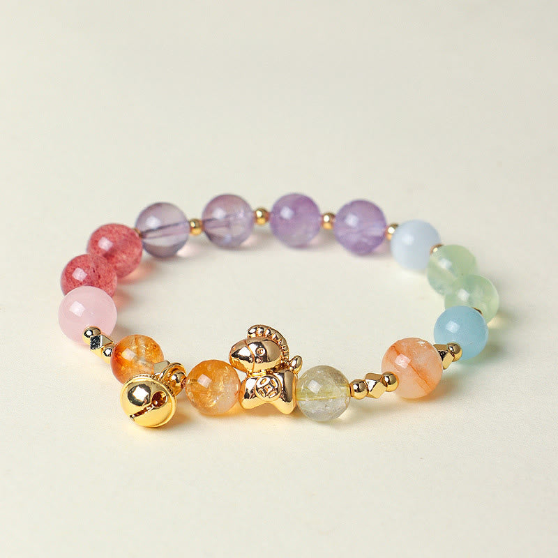 Buddha Stones Armband met citrien, amethist en diverse andere kristallen, symbool van het Jaar van het Paard - Kristal (Polsomtrek: 14-15 cm) - image 0