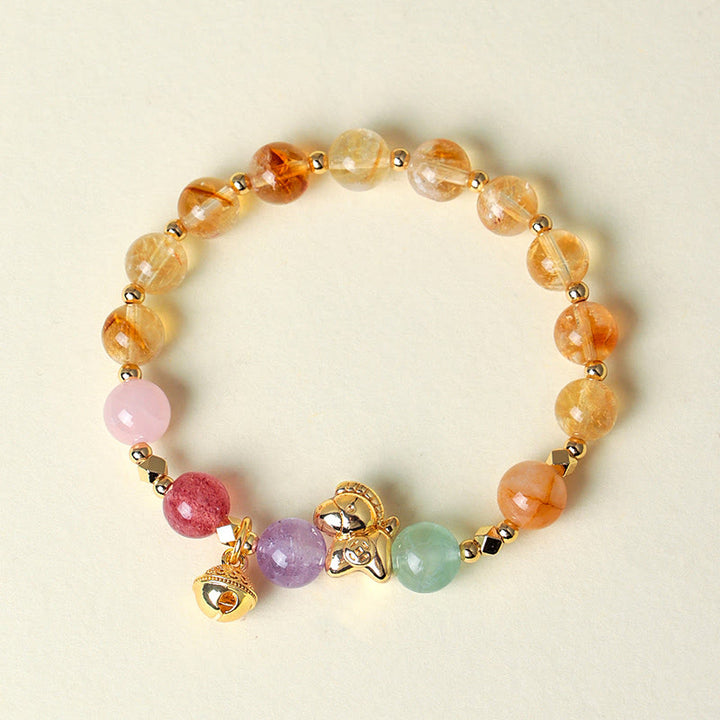 Buddha Stones Armband met citrien, amethist en diverse andere kristallen, symbool van het Jaar van het Paard - image 6