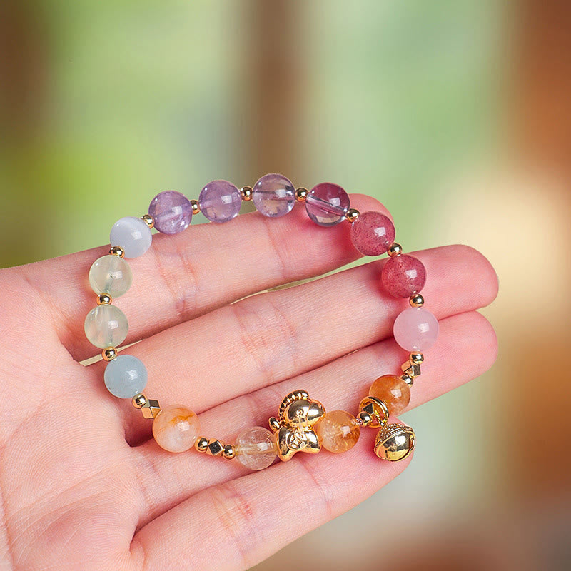Buddha Stones Armband met citrien, amethist en diverse andere kristallen, symbool van het Jaar van het Paard - image 3