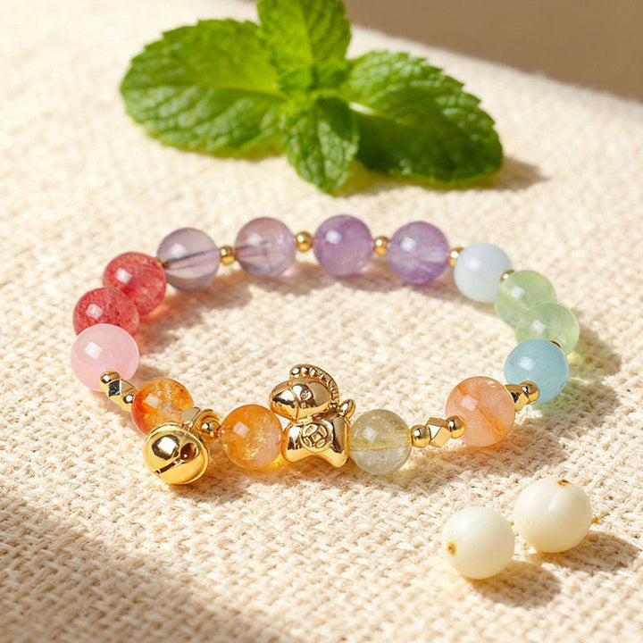 Buddha Stones Armband met citrien, amethist en diverse andere kristallen, symbool van het Jaar van het Paard - image 2