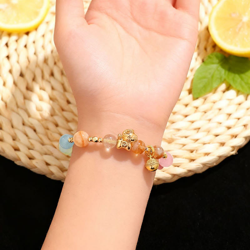 Buddha Stones Armband met citrien, amethist en diverse andere kristallen, symbool van het Jaar van het Paard - image 9