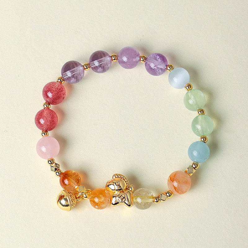 Buddha Stones Armband met citrien, amethist en diverse andere kristallen, symbool van het Jaar van het Paard - image 1