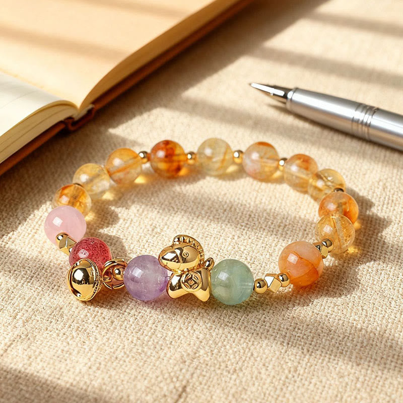 Buddha Stones Armband met citrien, amethist en diverse andere kristallen, symbool van het Jaar van het Paard - image 7