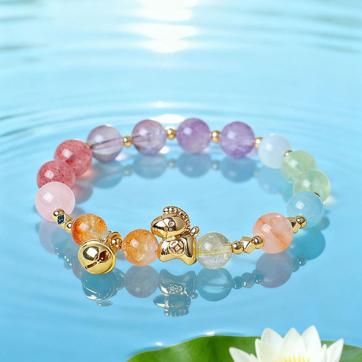 Buddha Stones Armband met citrien, amethist en diverse andere kristallen, symbool van het Jaar van het Paard - image 4