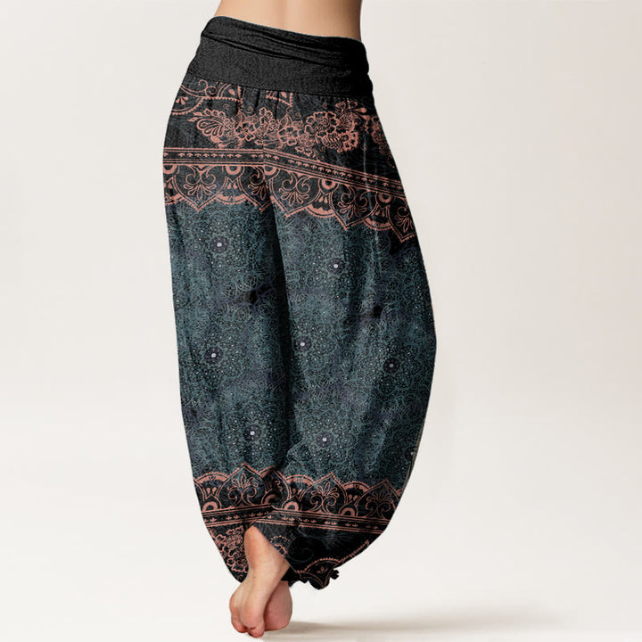 Buddha Stones Elegante katoenen harembroek met mandala-bloemendesign en elastische Taille voor dames - image 2