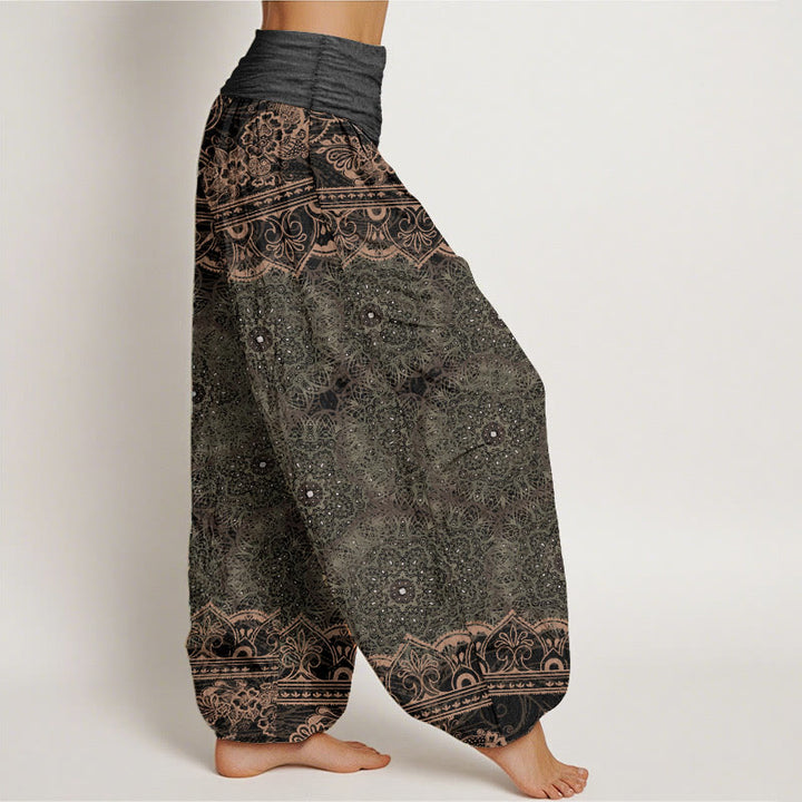 Buddha Stones Elegante katoenen harembroek met mandala-bloemendesign en elastische Taille voor dames - image 8