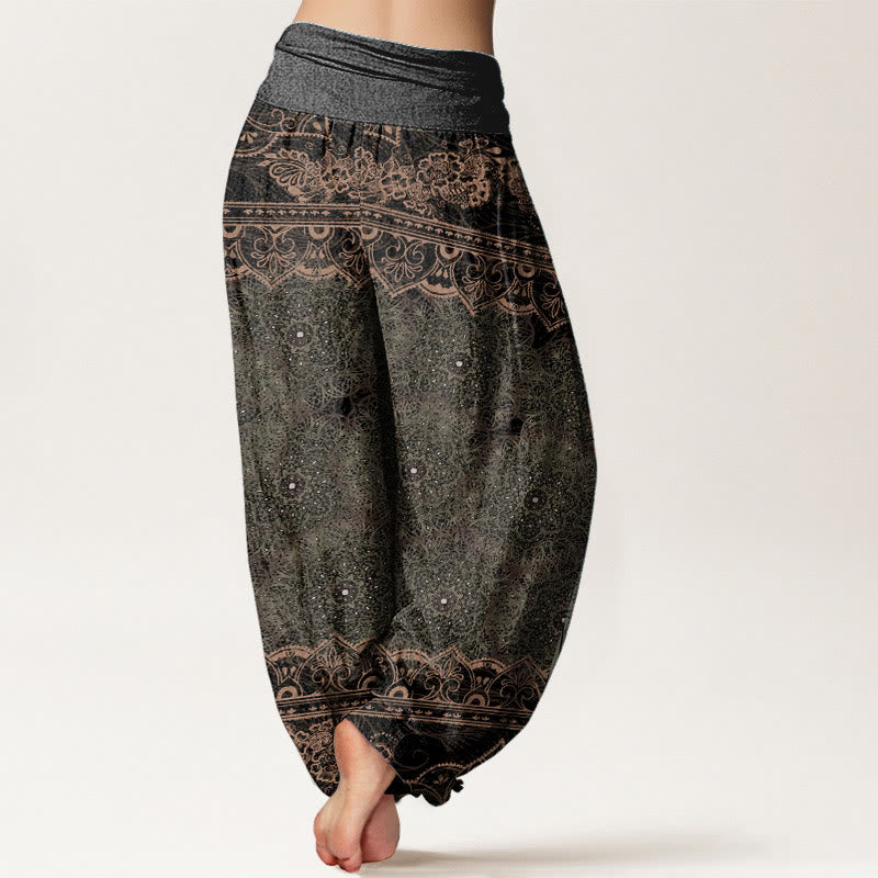 Buddha Stones Elegante katoenen harembroek met mandala-bloemendesign en elastische Taille voor dames - image 9