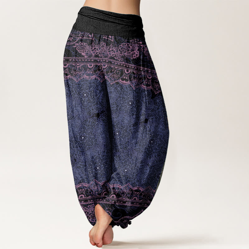 Buddha Stones Elegante katoenen harembroek met mandala-bloemendesign en elastische Taille voor dames - image 6