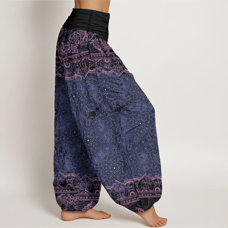 Buddha Stones Elegante katoenen harembroek met mandala-bloemendesign en elastische Taille voor dames - image 5