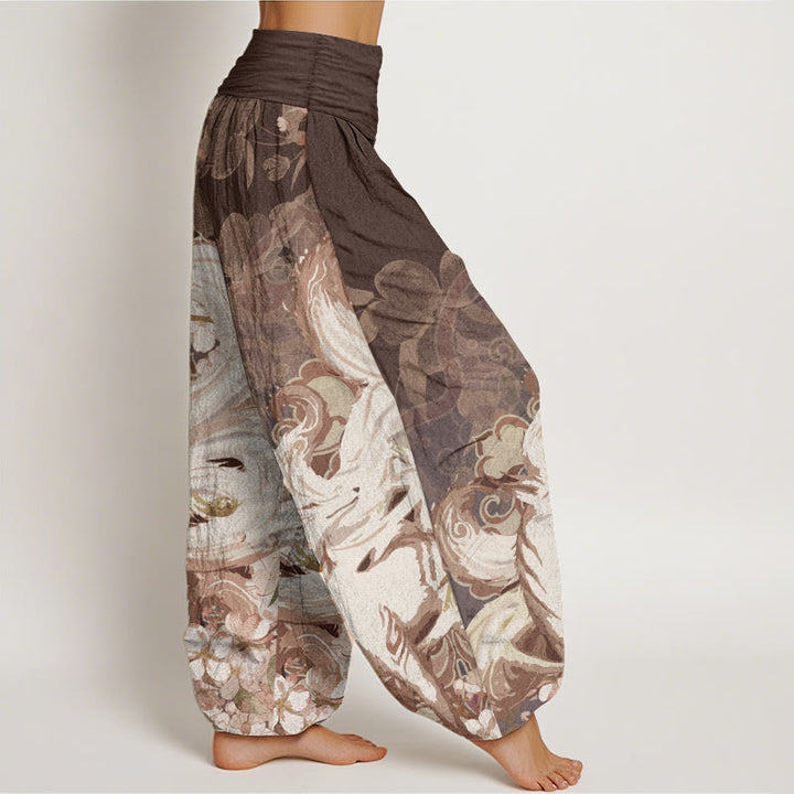 Buddha Stones Dames harembroek met elastische Taille en print van Cotton Fox Cherry Blossoms - image 6