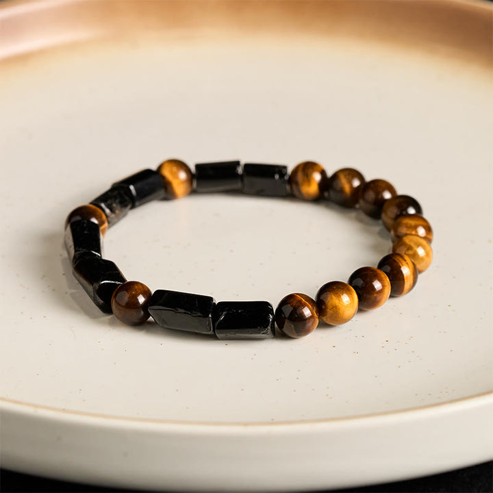 Buddha Stones Natuurlijke zwarte toermalijn tijgeroog positieve Armband - image 5