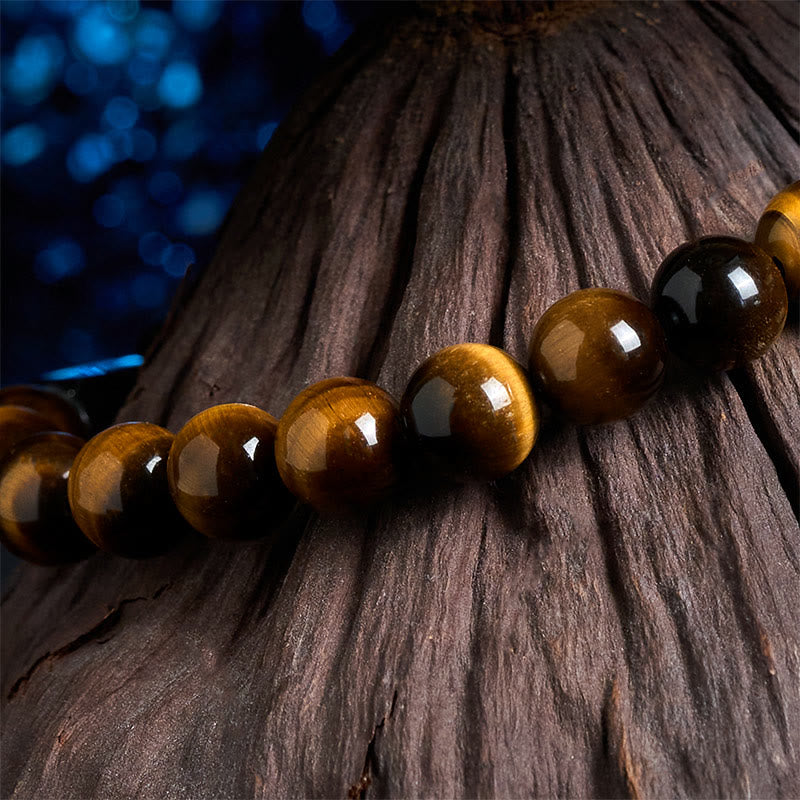 Buddha Stones Natuurlijke zwarte toermalijn tijgeroog positieve Armband - image 4