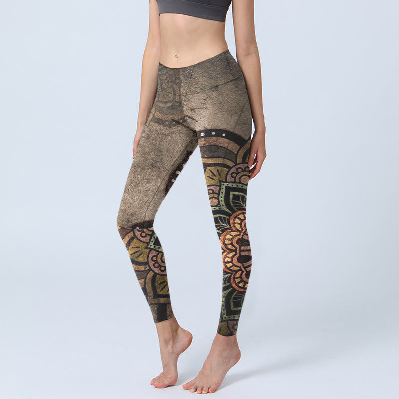 Buddha Stones Gymlegging/yogabroek voor dames met mandala-print - Donkergrijs - US18, UK/AU22, EU50 (4XL) - image 0