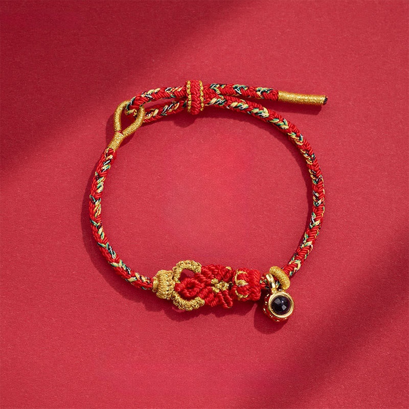 Buddha Stones Armband met handgeweven Boeddha-knopen en Armband. - Rood (Polsomtrek: 14-23 cm) - image 5