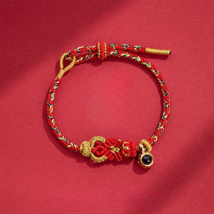 Buddha Stones Armband met handgeweven Boeddha-knopen en Armband. - Rood (Polsomtrek: 14-23 cm) - image 5