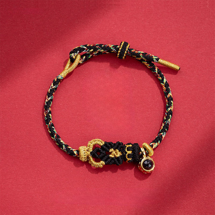 Buddha Stones Armband met handgeweven Boeddha-knopen en Armband. - Zwart (Polsomtrek: 14-23 cm) - image 11
