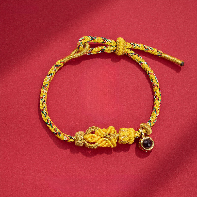 Buddha Stones Armband met handgeweven Boeddha-knopen en Armband. - Lichtgeel (Polsomtrek: 14-23 cm) - image 10